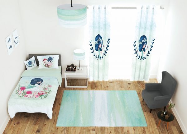 ست پرده و روتختی طرح ملکه کوچولو 667