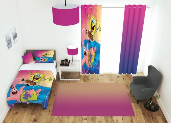 ست پرده و روتختی طرح باب اسفنجی 675