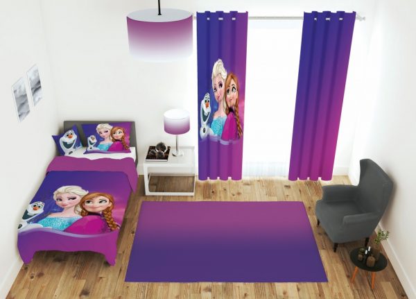 ست پرده و روتختی طرح کارتون فروزن 679