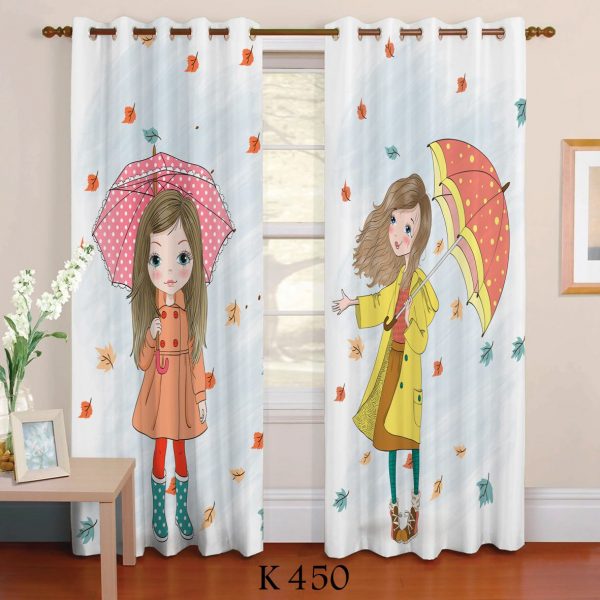 پرده چاپی طرح دختر پاییزی مدل Z 450