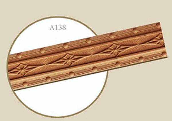 قاب چوبی پرده رومی گلدار / عسلی طلایی