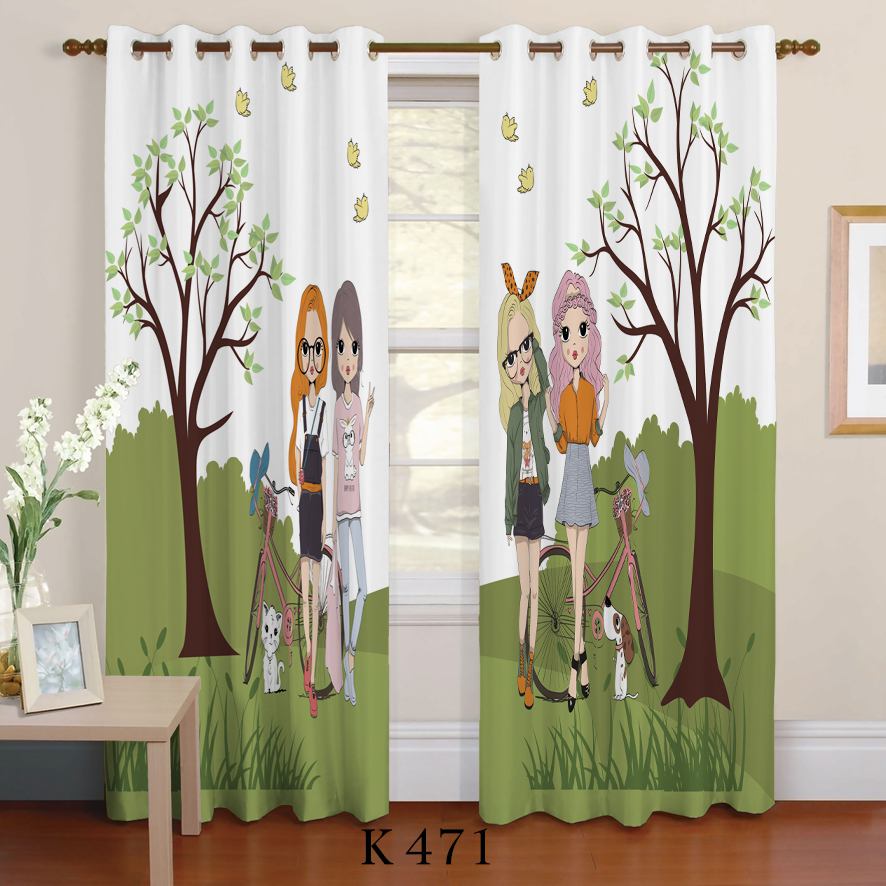 پرده چاپی طرح دختر k 471