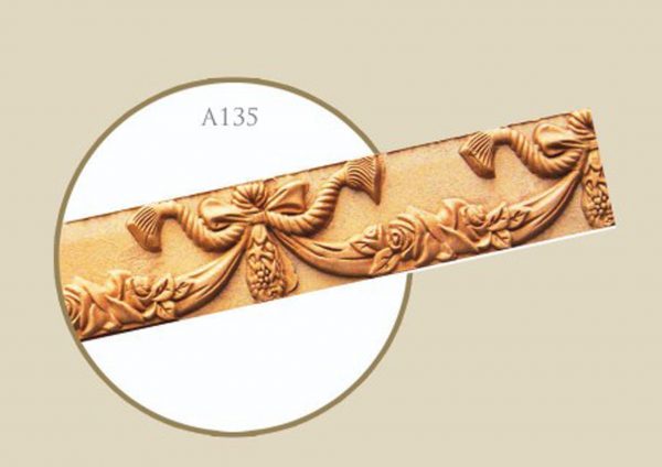 قاب چوبی پرده رومی موج دار / عسلی طلایی