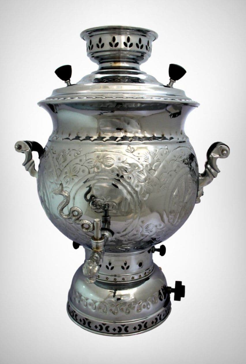 سماور ونوش ۱۲ لیتری روسی لبه ورق قلم سنتی A97