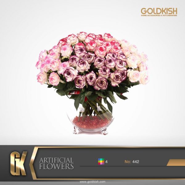 گل مصنوعی لمسی دو رنگ مدل 442