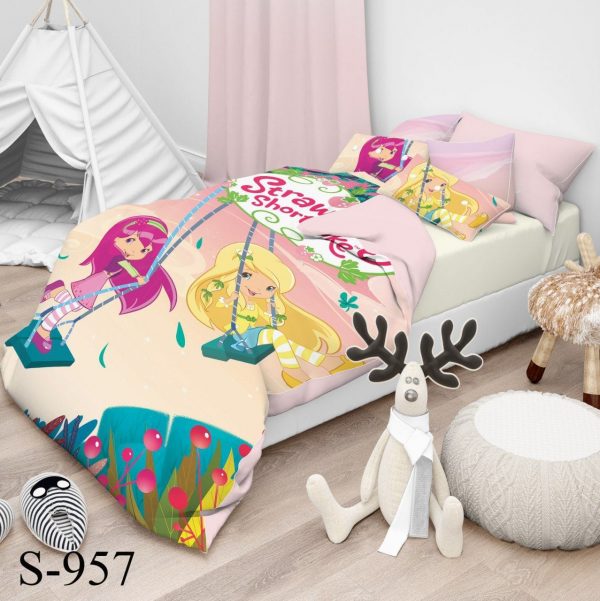 روتختی و ملحفه ( تک نفره ) دختر توت فرنگی S957
