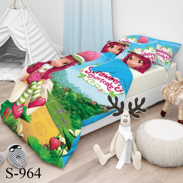 روتختی و ملحفه ( تک نفره ) دختر توت فرنگی S964
