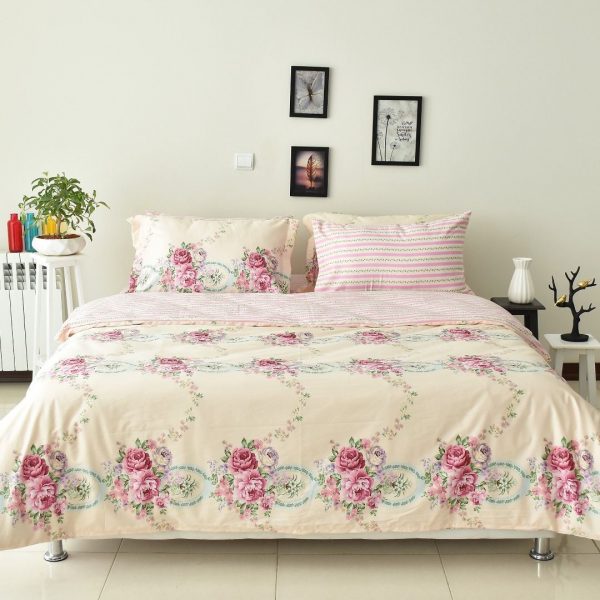 روتختی و ملحفه (دو نفره) طرح گل کد B13