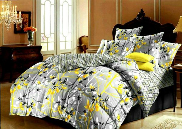 روتختی و ملحفه (دو نفره) طرح گل زرد کد B3