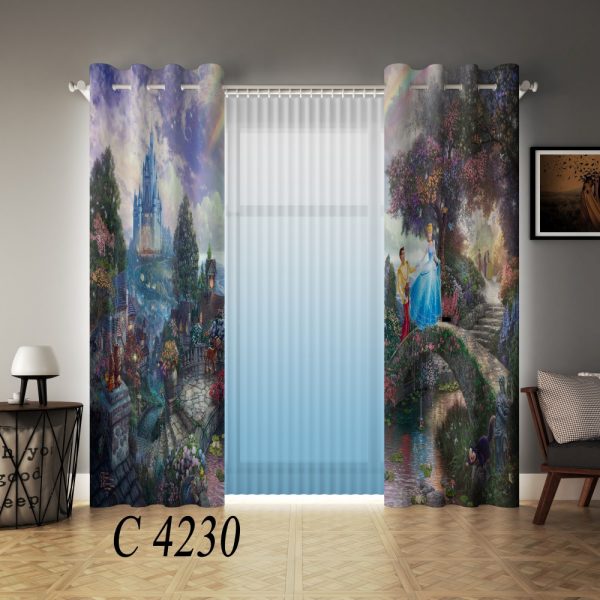 پرده چاپی طرح سیندرلا C4230