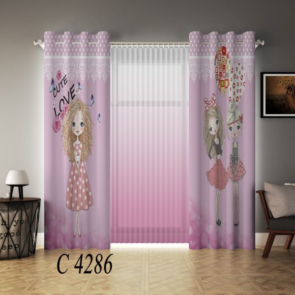 پرده چاپی طرح دختر C4286