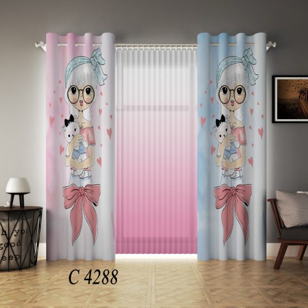 پرده چاپی طرح دختر C4288