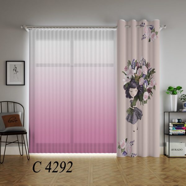 پرده چاپی طرح دختر C4292