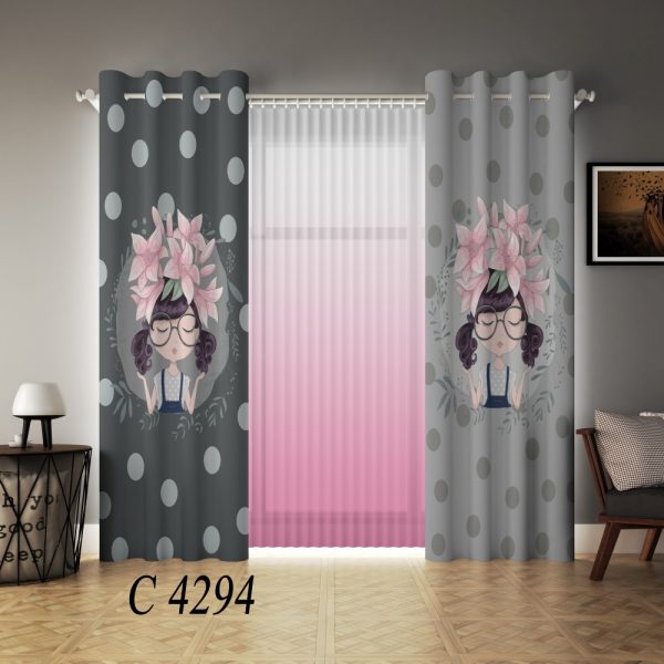 پرده چاپی طرح دختر C4294