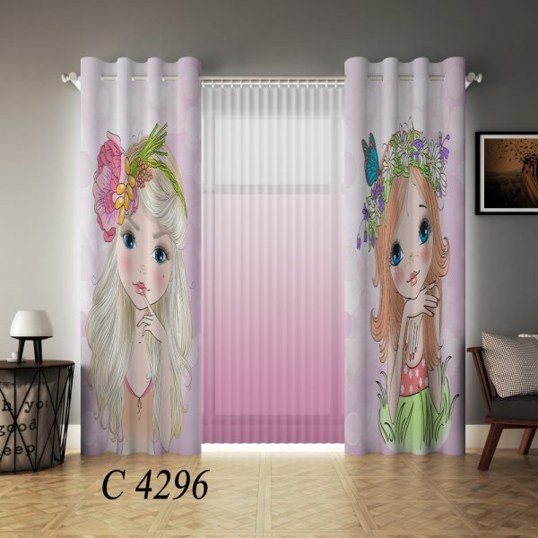 پرده چاپی طرح دختر C4296