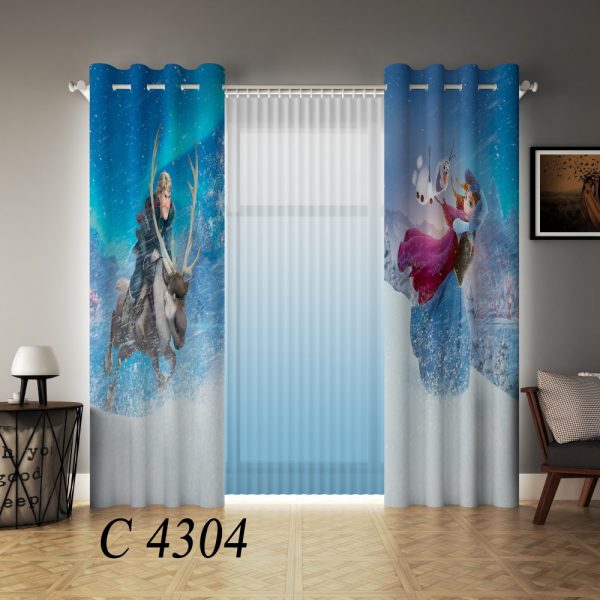 پرده چاپی طرح فروزن C4304