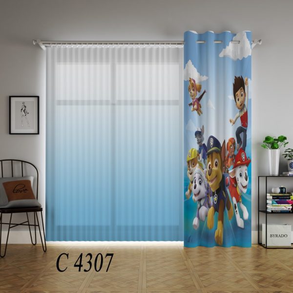 پرده چاپی طرح سگ‌های نگهبان C4307