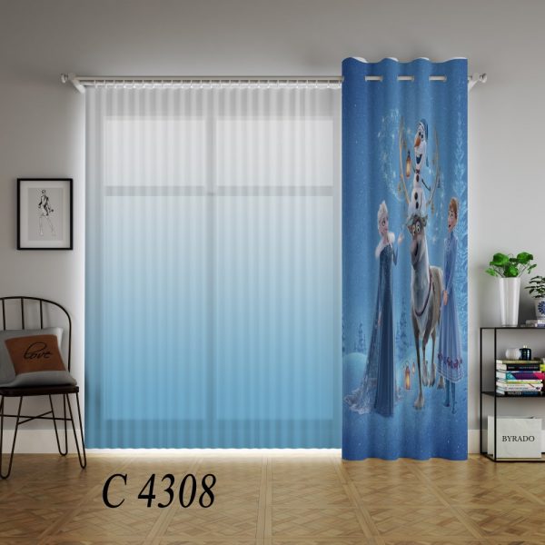 پرده چاپی طرح فروزن C4308
