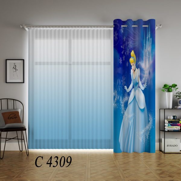 پرده چاپی طرح سیندرلا C4309