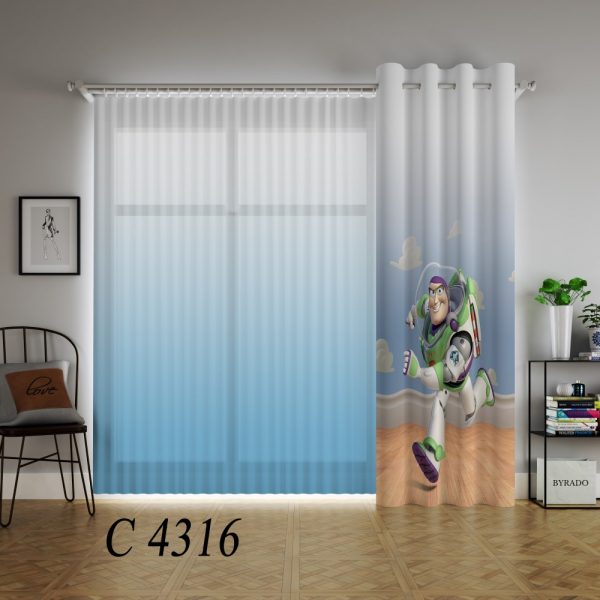 پرده چاپی طرح باز لایتیر C4316