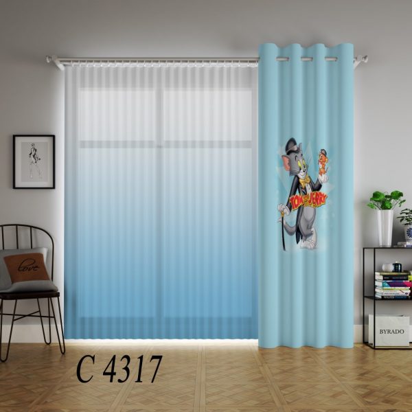 پرده چاپی طرح تام و جری C4317