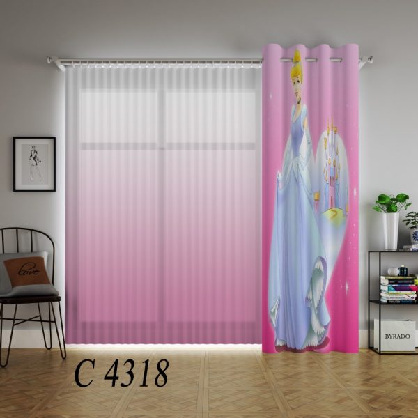 پرده چاپی طرح سیندرلا C4318