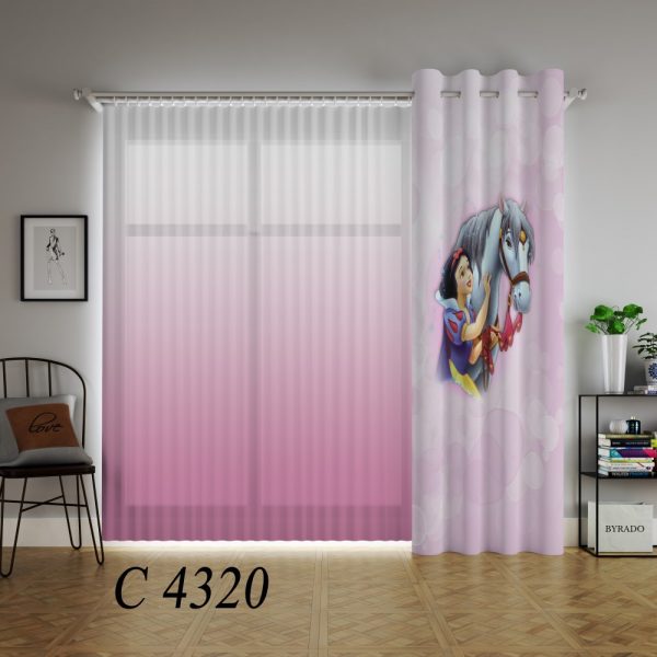 پرده چاپی طرح سفید برفی C4320