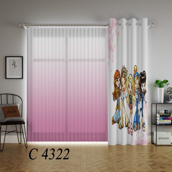 پرده چاپی طرح دختر C4322