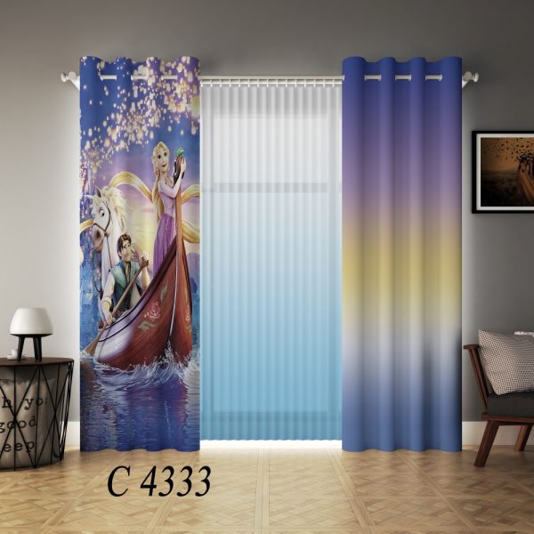 پرده چاپی طرح راپونزل C4333