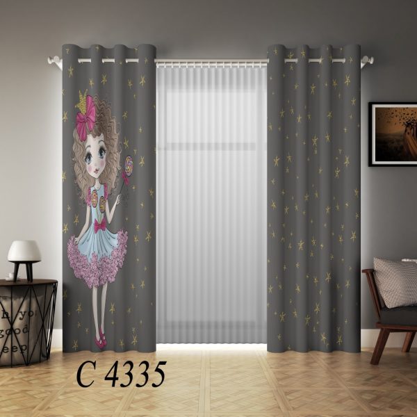 پرده چاپی طرح دختر C4335
