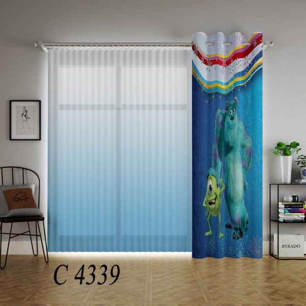 پرده چاپی طرح کمپانی هیولاها C4339