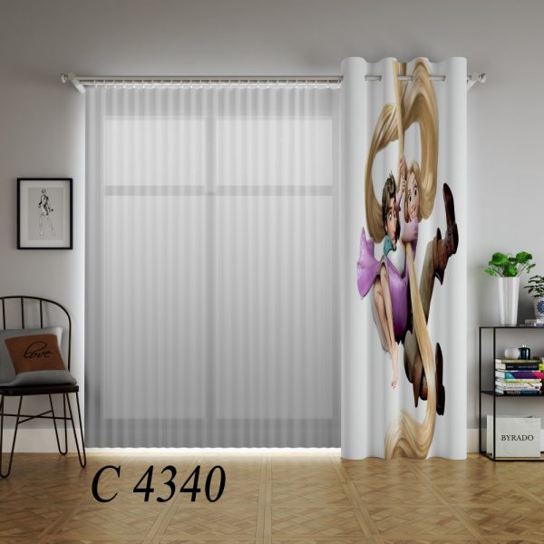 پرده چاپی طرح راپونزل C4340