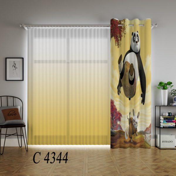 پرده چاپی طرح پاندای کونگ فو کار C4344