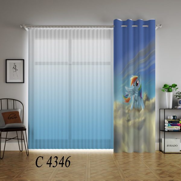 پرده چاپی طرح پونی کوچولو C4346