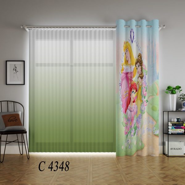 پرده چاپی طرح پرنسس ها C4348