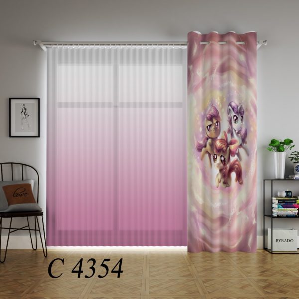 پرده چاپی طرح پونی کوچولو C4354
