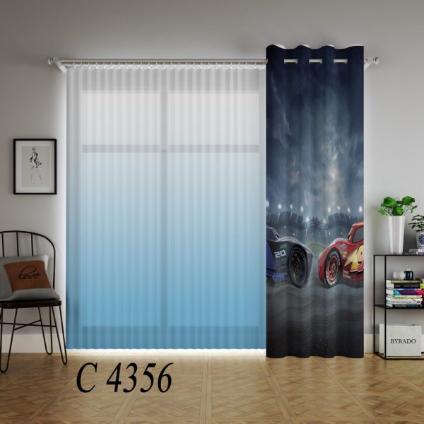 پرده چاپی طرح ماشین ها C4356