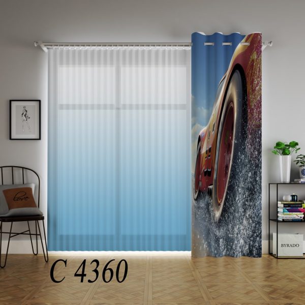 پرده چاپی طرح ماشین ها C4360