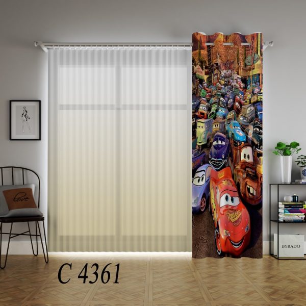 پرده چاپی طرح ماشین ها C4361