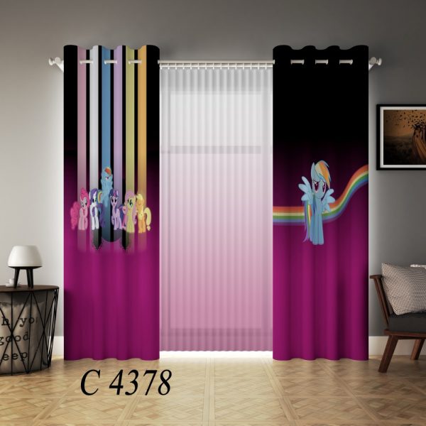 پرده چاپی طرح پونی کوچولو C4378