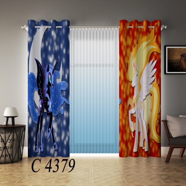 پرده چاپی طرح آتش و یخ C4379