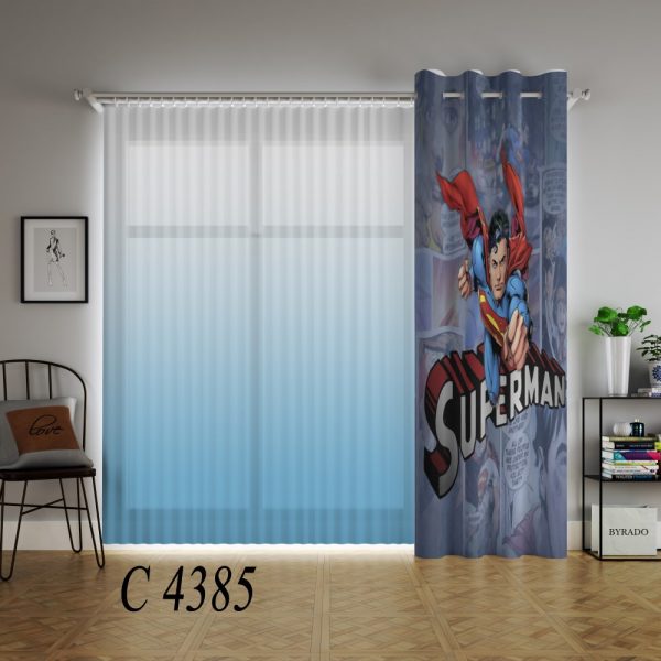 پرده چاپی طرح سوپرمن C4385