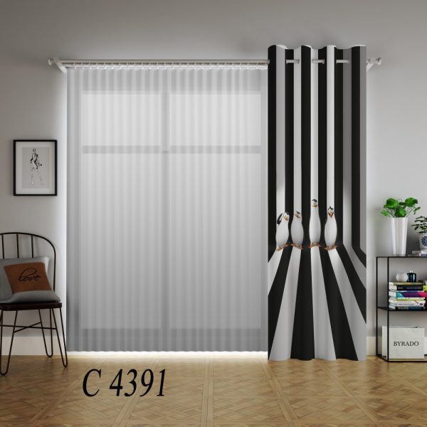 پرده چاپی طرح پنگوئن ها C4391