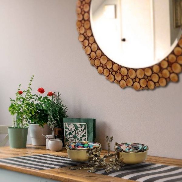 اردو ٢ تایی با پیاله برنجی طرح Acacia کد 2032