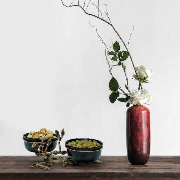 اردو 2 تایی با پیاله فلزی طرح Acacia کد 2036