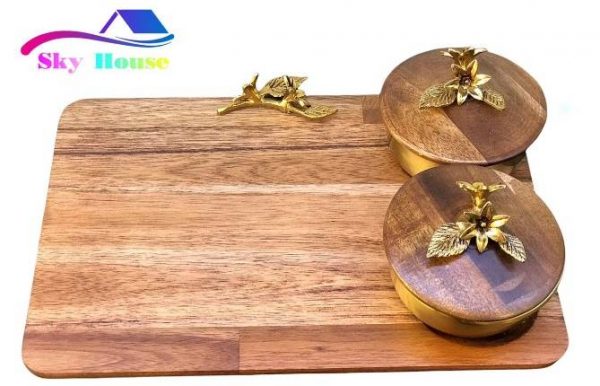 سینی مزه دو پیاله در بدار طرح Acacia کد 2055