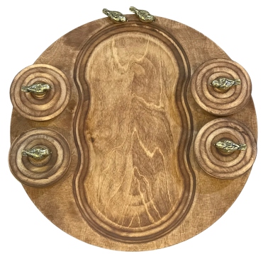 سینی مزه بزرگ گرد چرخشی ۴ پیاله درب دار کد ۱۷۴۵