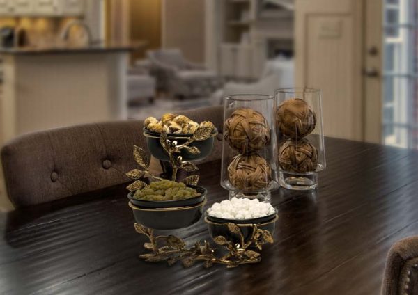 اردو 3 تایی با پیاله فلزی طرح Acacia کد 2038