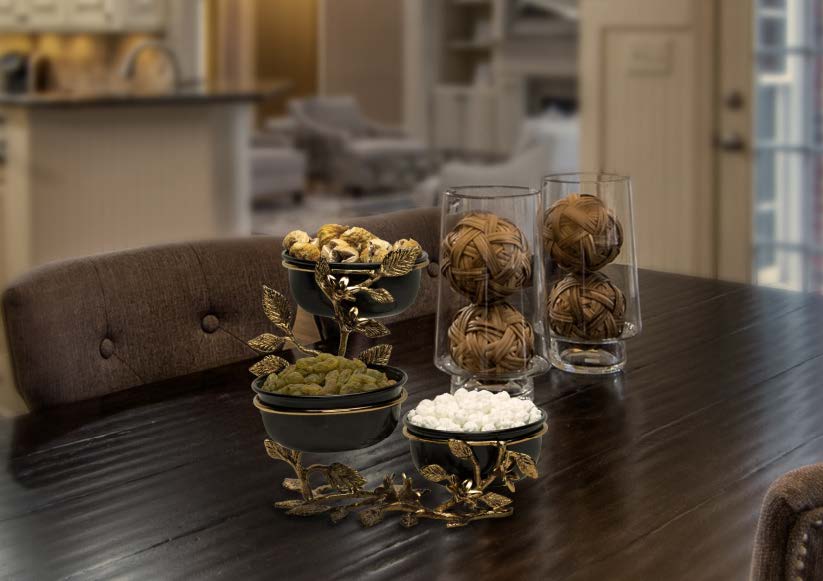 اردو ۳ تایی با پیاله فلزی طرح Acacia کد ۲۰۳۸