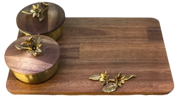 سینی مزه دو پیاله در بدار طرح Acacia کد 2055